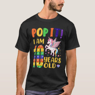 T-shirt Pop It 10E Anniversaire Jeune Filles Garçons 10 An