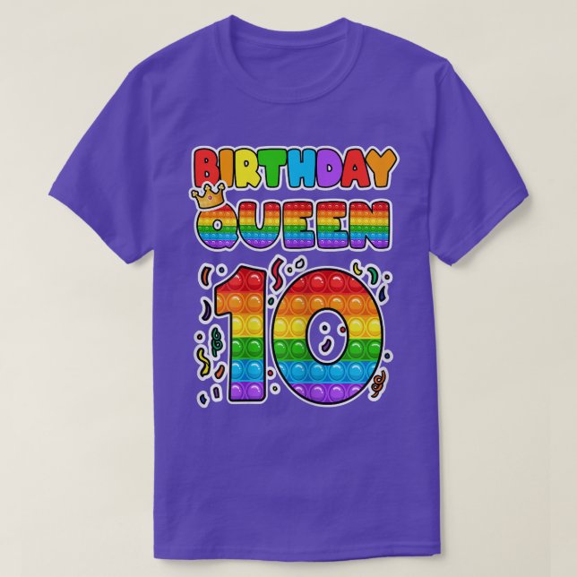 T-shirt Pop It 10e Anniversaire reine 10 Anniversaire fill (Design devant)