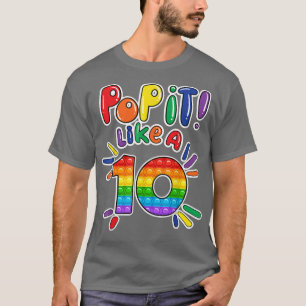 T-shirt Pop It 10th Birthday Girls Boys 10 Years Old Fidge