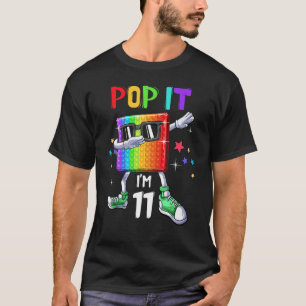 T-shirt Pop It 11th Birthday Boys Girls Enfants 11 ans