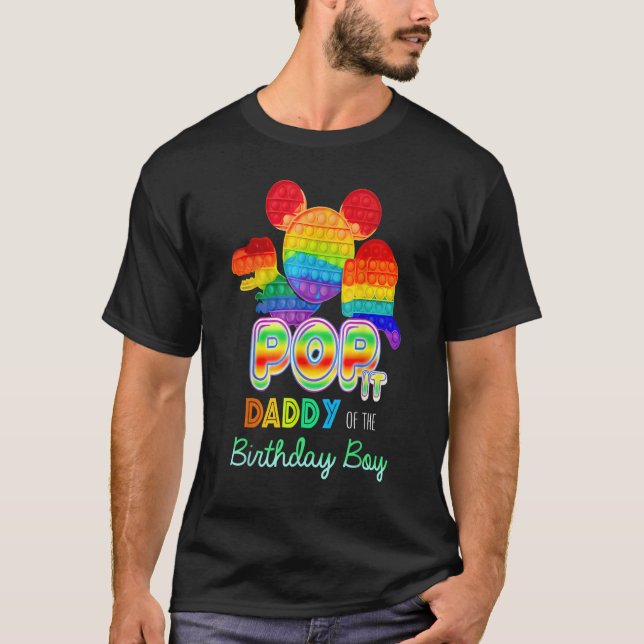 T-shirt Pop It Daddy of the Birthday Boy (Devant)