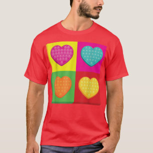 T-shirt Pop It hearts Girls Boys Fidget Valentine's day lo