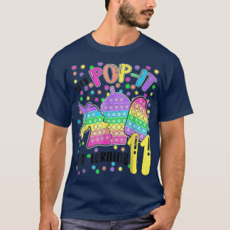 T-shirt Pop It I's Turning 11 Colorful 11th Birthday