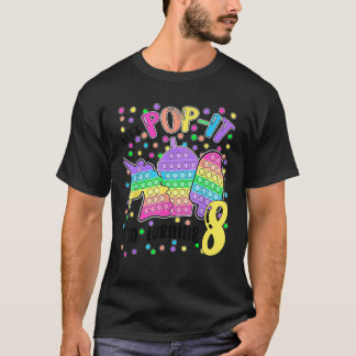 T-shirt Pop it J'ai 8 ans coloré 8e anniversaire G