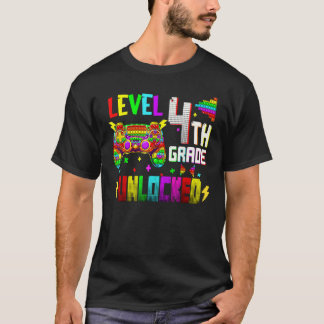 T-shirt Pop It Level 4th Grade Jeux vidéo déverrouillés Re