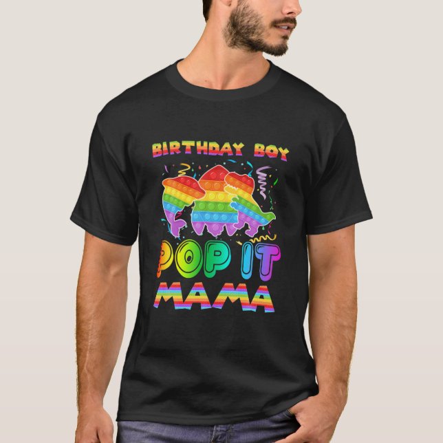 T-shirt Pop It Mama du garçon d'anniversaire Pop It Requin (Devant)