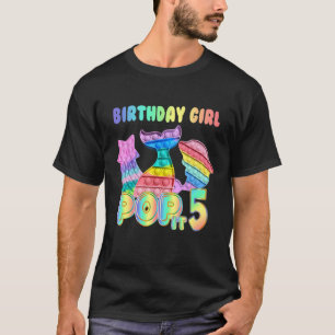 T-shirt Pop It Mermaid Birthday Girl Fidget Toy 5th Birthd