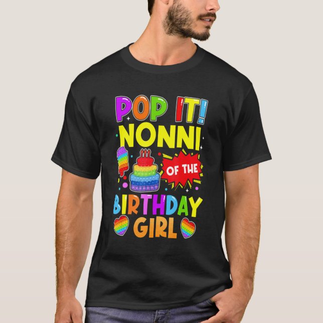 T-shirt Pop It Nonni De L'Anniversaire Fille Fidget Enfant (Devant)