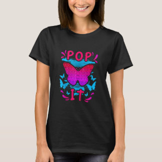 T-shirt Pop It Rose Papillon Fidget Jouet Pour Filles
