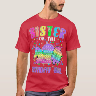 T-shirt Pop-it Soeur de la fille d'anniversaire Pop-it T-T