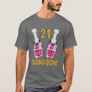 T-shirt Pop Le Champagne Pour 21E Anniversaire Ou Mariage