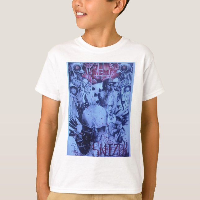 T-shirt Pop Musicians Blue Purple Art Imprimer (Devant)