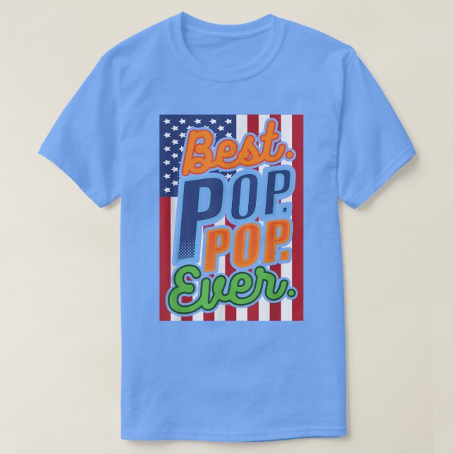 T-shirt Pop Pop American Flag Grand-père Grand-parent Père (Design devant)