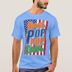 T-shirt Pop Pop American Flag Grand-père Grand-parent Père