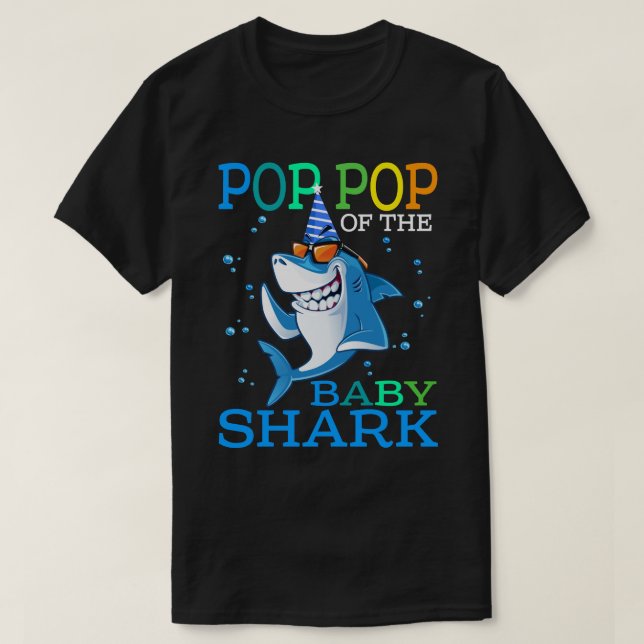 T-shirt POP POP Du Bébé Requin Anniversaire Brother Shark  (Design devant)