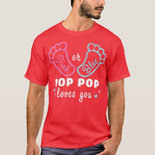 T-shirt Pop Pop Rose Ou Bleu Vous Aime Sexe Révéler 1
