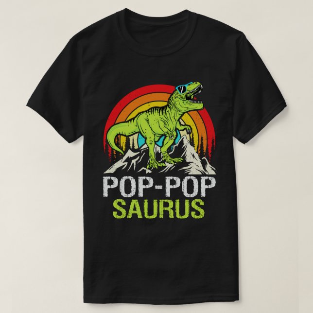 T-shirt Pop-popsaurus Dinosaur Grandpa Saurus Fête des pèr (Design devant)