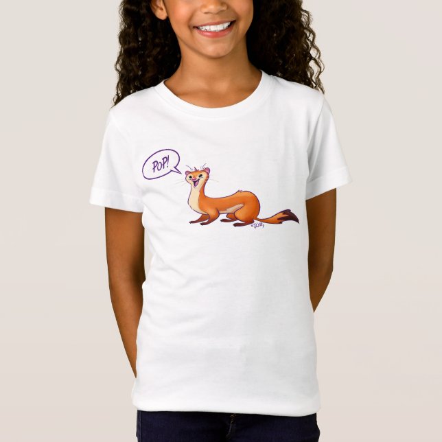 T-Shirt POP PREND LE WEASEL par Jeff Willis Art (Devant)