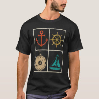 T-shirt Pop Sail Bateau Compass Ancre de voile nautique Sa