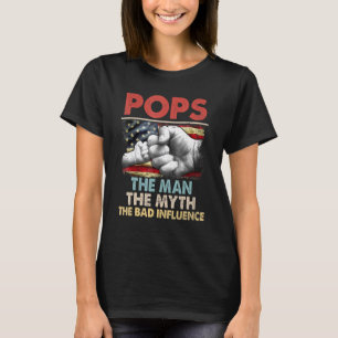 T-shirt Pop The Man The Myth American Drapeau The Bad Infl