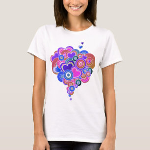 T-shirt PopArt Coeurs violets