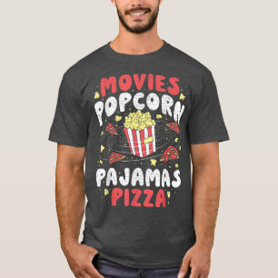 T-shirt Popcorn Amateurs de cinéma regarder la nuit