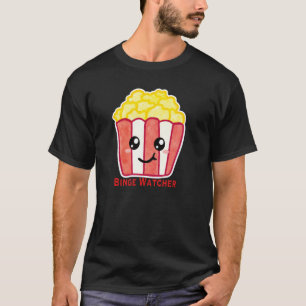 T-shirt Popcorn de Cinéma avec Citation Binge Watcher