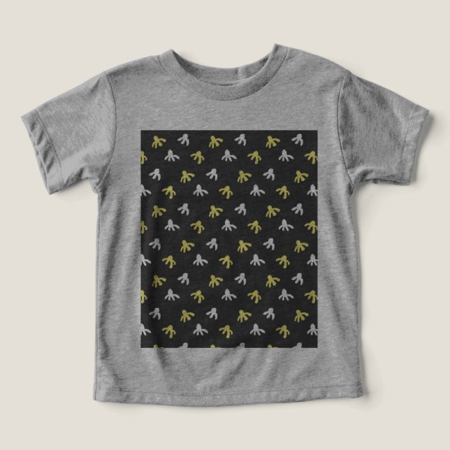 T-shirt Popcorn Toddler (gris et jaune beurre) (Design Recto)