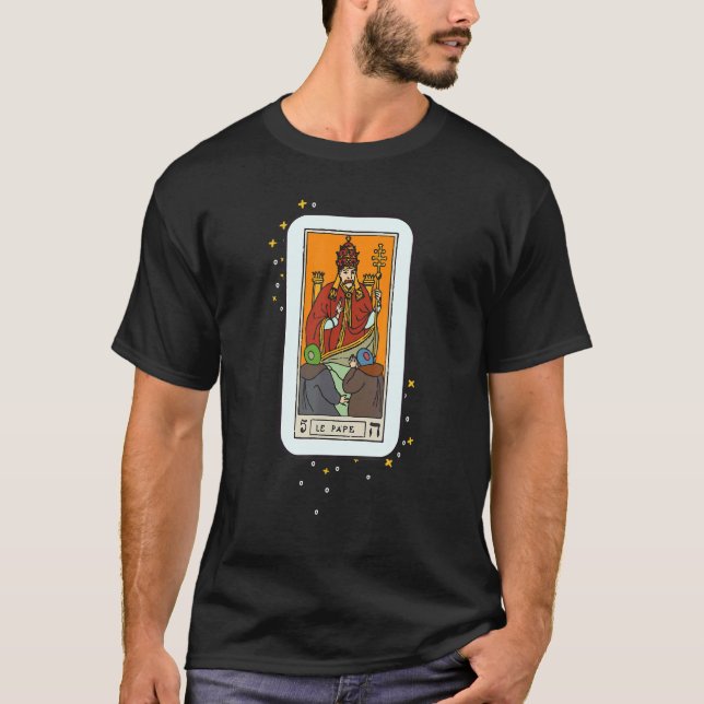 T-shirt Pope Tarot Card Occult Beliefs Divination Magic Fa (Devant)