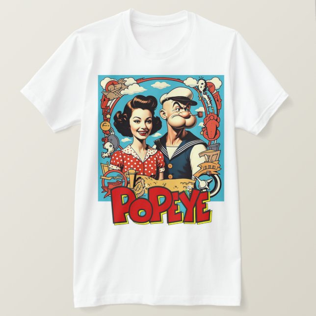 T-SHIRT " POPEYE ET OLIVA " (Design devant)