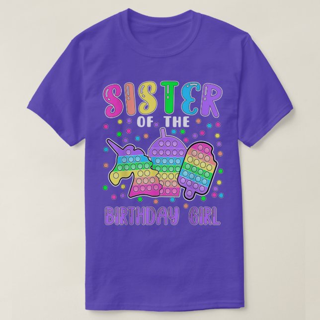 T-shirt Popit Soeur de la Fille d'anniversaire Popit  (Design devant)