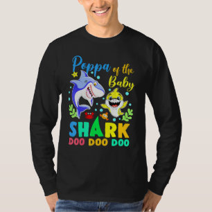 T-shirt Poppa De L'Anniversaire Garçon Requin Bleu Jaune D