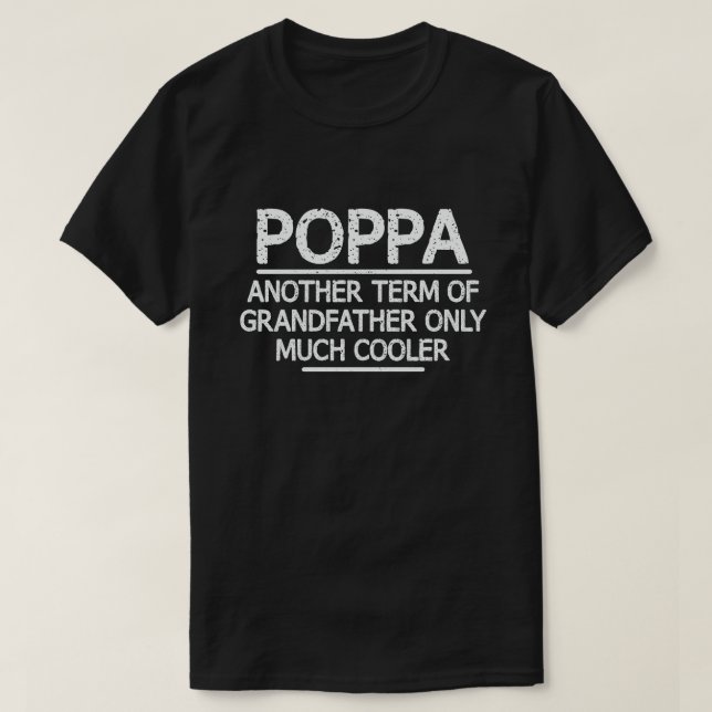 T-shirt Poppa Définition Drôle Signification Cool Grandpa  (Design devant)