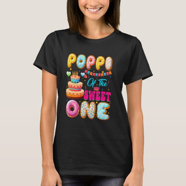 T-shirt Poppi De Sweet One Donut Thème 1er Anniversaire Fa (Devant)