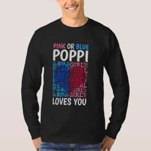 T-shirt Poppi Rose Ou Bleu Vous Aime Genre Révéler Bébé Sh