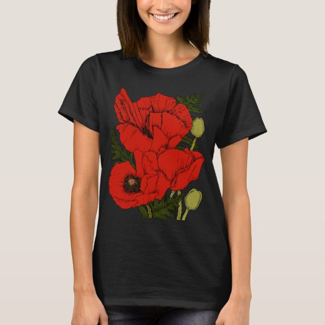 T-shirt Poppies colorées (Devant)