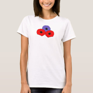 T-shirt Poppies rouges et pourpres du jour commémoratif
