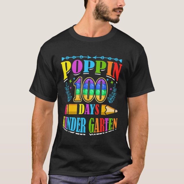 T-shirt Poppin 100 Jours École maternelle École pour enfan (Devant)