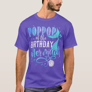 T-shirt Poppop de la famille de sirène d'anniversaire Par