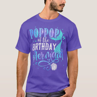 T-shirt Poppop de la famille de sirène d'anniversaire Par