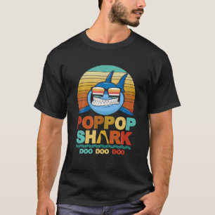 T-shirt Poppop Shark Retro Grand-père Fête des pères cadea