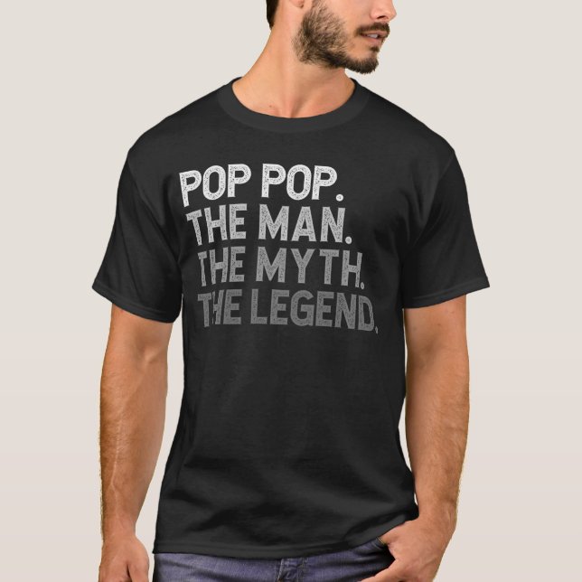 T-shirt PopPophe Manhe Mythhe Legend Funny Cool PopPop ret (Devant)