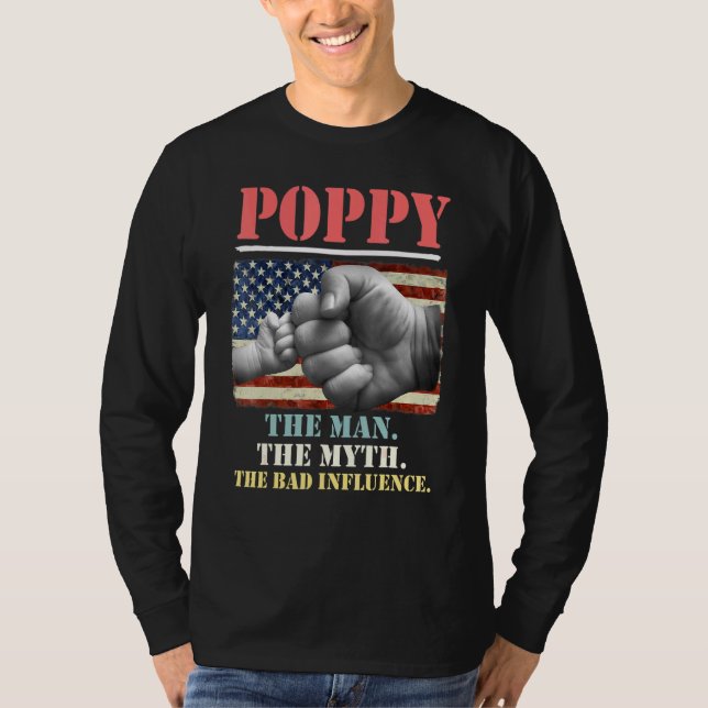 T-shirt Poppy L'Homme Le Mythe La Mauvaise Influence Améri (Devant)