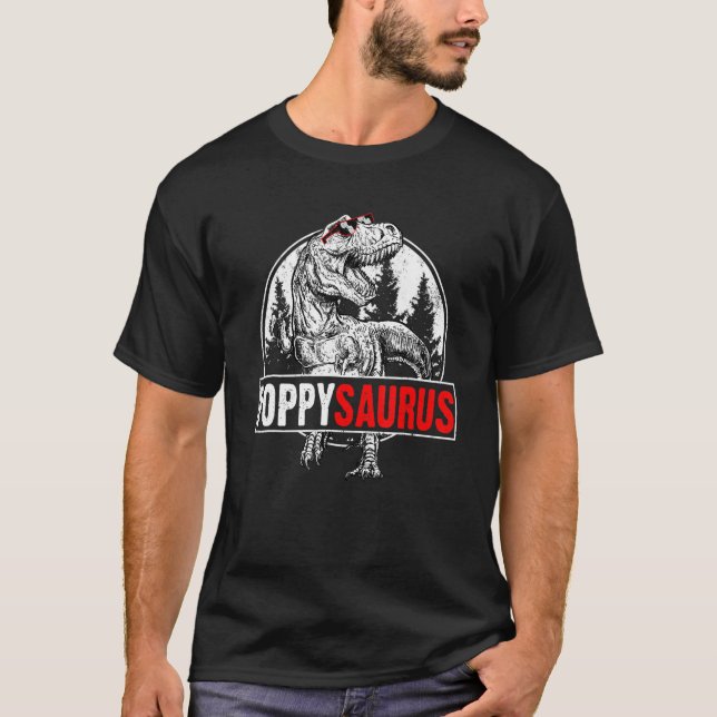 T-shirt Poppysaurus T Rex Dinosaur Poppy Fête des pères po (Devant)