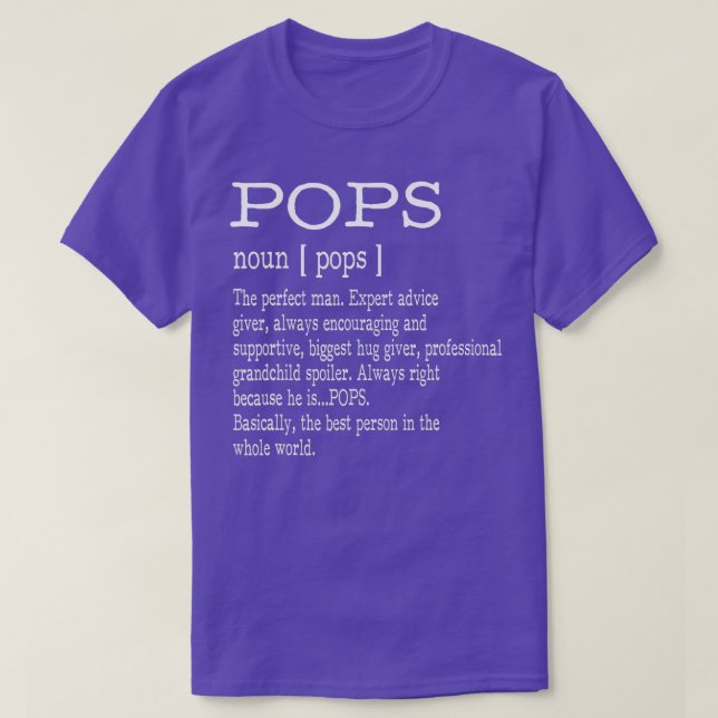 T-shirt Pops Définition grand-père Fête des pères CadeauxH (Design devant)