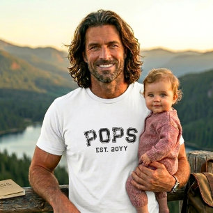 T-shirt Pops Gras Année de Création Grand-Père Surnom Vars