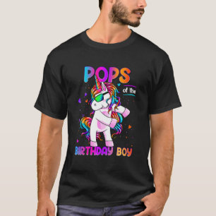 T-shirt Pops of the Birthday Boy Dabbing Unicorn Party 1