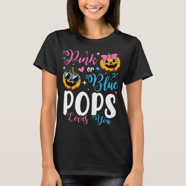 T-shirt Pops Rose Ou Bleu Vous Aime Citrouille Bébé Femmes (Devant)
