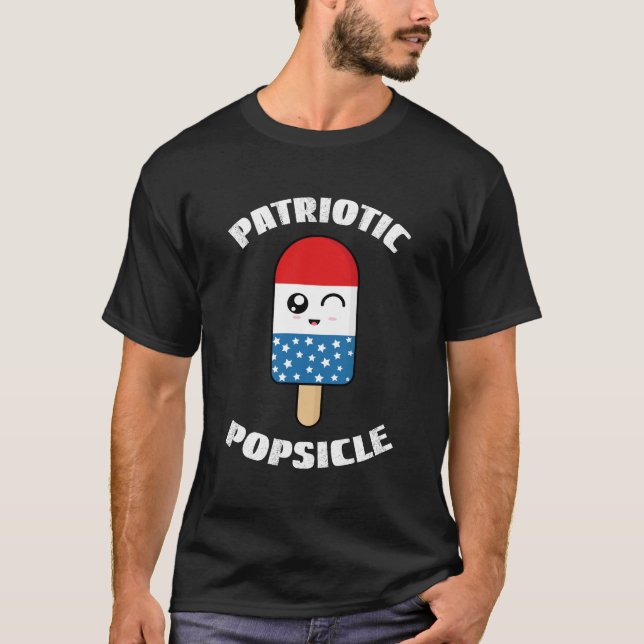 T-shirt Popsicle patriotique, Popsicle d'été (Devant)