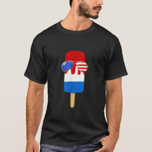T-shirt Popsicle USA America Funny Patriotic Juillet 4